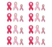 DOITOOL 30pcs Pink Ribbon Embroidered Cloth Patch for DIY Sewing, Decorative Hot Melt Sticker Applique, for Clothing Repair and Embellishment Accessories