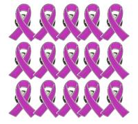 DOITOOL 30pcs Purple Ribbon Brooch Pins Anti-violence Breastpin Zinc Alloy Material Not Easy to Fall Apart Bright Colour Charity Event Accessory