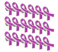 DOITOOL 30pcs Ribbon Brooch Purple Zinc Alloy Easy to Store Easy to Fix on Clothes Public Activity Ribbon for Charity and Awareness Campaigns