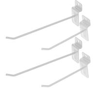 DOITOOL 30Pcs Slatwall Hooks Set 10Cm 15Cm White Garage Organization Hanging Hooks for Slat Wall Storage, Multipurpose Tool Hangers for Workshop and Retail Display