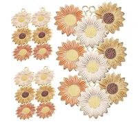DOITOOL 30pcs Sunflower Charms DIY Jewelry Accessories for Bracelets Necklaces Earrings Keychains Mixed White Orange Yellow Pendants for Handmade Crafting