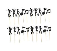 DOITOOL 30pcs Vintage Music Note Cake Picks Set, 10pcs Cake Toppers with 5 Unique Designs, Decorative Cupcake Inserts for Birthday and Music Theme Party Supplies
