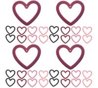 DOITOOL 32pcs Heart Shape Flocking Charms Bulk Diy Jewelry Making Supplies for Adults