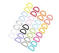 DOITOOL 32Pcs Mixed Color D Ring Buckle Plastic D-shaped Clips for Handbags Backpacks Luggage and DIY Crafts Lightweight Easy to Install Non-slip Design