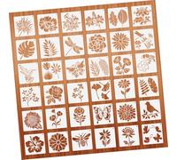 DOITOOL 36 Pcs Reusable Flower Bird Plant Stencils for Crafts Painting Board Smooth Drawing Templates for DIY Art Card Making and Home Decoration Supplies