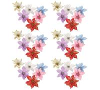 DOITOOL 36pcs Christmas Flower Ornament Cloth Artificial Flower Decoration for DIY Crafts and Wreath, Reusable Lightweight Christmas Tree Ornament Random Color