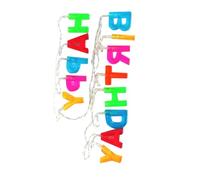 DOITOOL 3M LED Birthday Letter String Lights, Decorative LED Party Lamp for Birthday Celebration, Battery-Free Creative English Letters Lamp for Indoor Festive Decor