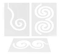 DOITOOL 3pcs Acrylic Quilting Templates Swirl Pattern Quilting Patchwork Rulers for Industrial and Domestic Sewing Machines Acrylic Ruler Set for Motion and Patchwork