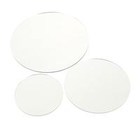 DOITOOL 3pcs Acrylic Reflection Mirror Board for Photography with Smooth and Image, Silver Circle Photo Backdrops for Product Photography and Small Online Products