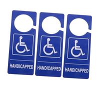DOITOOL 3pcs Blue PVC Handicap Parking Signs Disabled Permit Placards with Wheelchair Symbol Weather-resistant Accessible Parking Tags for Cars and Facility Doors