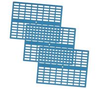 DOITOOL 3pcs Blue Small Animal Cage Mats 34x25x1cm Wear-resistant Floor Pads with Holes for Water Drainage Suitable for Bunny and Hamster Hutch Bedding