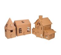 DOITOOL 3pcs Cardboard House Craft Kit Medium DIY Mini Model for Creativity and Imagination Playhouse for Boys and Educational Construction to Boost Cognitive and Motor Skills