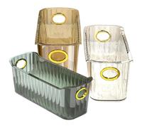 DOITOOL 3pcs Desktop Makeup Organiser with Pet Material, Narrow Cosmetic Storage Box for Efficient Storage and Quick Access, Suitable for Refrigerator Or Pantry Use