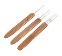 DOITOOL 3pcs Dreadlocks Crochet Hooks Set Bamboo and Iron Hair Knitting Needles for Locs Braiding Weaving Multifunctional Crochet Needle Kit Suitable for Beginners and Professionals