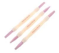 DOITOOL 3pcs Dual-Head Nail Care Tool for Maintenance and Home Use, Portable Plastic Pedicure Pen with Fine Polishing Pumice Stone Stick for Dead Skin Removal and Cuticle Care