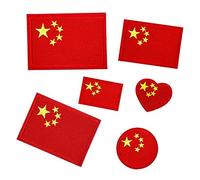 DOITOOL 3pcs Embroidered Chinese National Flag Brooch Decorative Breastpin for Clothes Bags Hats Multi Purpose Fashion Badge Pins for Womens Party Wedding Accessories
