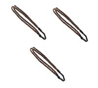 DOITOOL 3pcs Fashion Dual Layer Elastic Stretch Headband for Hair Braids Women Braid Hairband Curly Headband for Girls Synthetic Hair Band Light