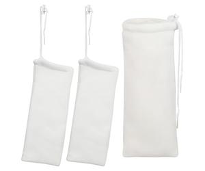 DOITOOL 3pcs Fish Tank Filter Bag Set for Aquarium Water Change, White Polyester Filter Blanket with Sturdy Structure Design and Good Permeability, Biological Filtration Tool