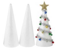 DOITOOL 3pcs Foam Cone Foam Spike Tree Cones Polystyrene Cones Crafts Modeling Cone Conical Tree Arranging Large Polystyrene Shaped Art White