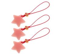 DOITOOL 3pcs Glow in The Dark Star Pendant Phone Charm Strap with Luminous Plastic and Braided Rope, Portable Phone and Bag Decoration for Everyday Use, Unique Star Design Accessory
