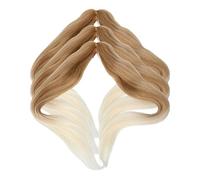 DOITOOL 3pcs Golden Synthetic Fibre Hair Extensions for Braiding, Pre-stretched Sturdy Soft Braid Hair Extensions and Women