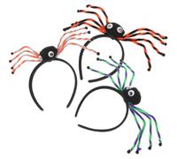 DOITOOL 3pcs Halloween Spider Headband for Women Comfortable Cloth Hairband with Creative Spider Shape, No Ear, Halloween Party and Cosplay Accessory Random Color