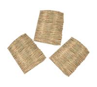 DOITOOL 3pcs Hand-woven Natural Straw Grass Mat for Small Animal Cages Cozy Rabbit Cage Accessories Bedding Mats for Bunny Guinea Pig Hamster Chinchilla Squirrel Easy to Clean