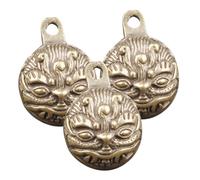 DOITOOL 3pcs Lion Head Keychain Mini Bells Hanging Lion Charm Call Cute Ring Bell Charms Bell Vintage Jewelry Vintage Bells Retro Decor Pendant Brass Golden