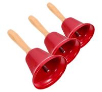 DOITOOL 3pcs Metal Hand Bells Hand Held Bell for Teacher Classroom Loud Ringer for Desk Use and Pet Training