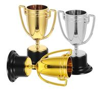 DOITOOL 3pcs Mini Honor Trophies Set - Gold, Silver, Copper Plated Plastic Reward Trophies for Sports Events, Party Decorations, and Stage Performance Props