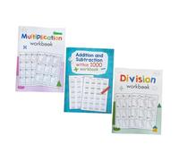 DOITOOL 3pcs Multiplication Division Practice Workbook for Elementary Students Portable Math Exercise Books with Diverse Problems Gradual Skill Progression for Independent Learning and