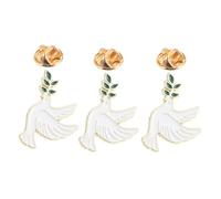 DOITOOL 3pcs Peace Dove Bird Badge Pin Set in White Zinc Alloy, Elegant and Versatile Brooches with Symbolic Meaning for Scarf Accessory and Special Events Decoration