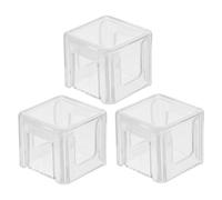 DOITOOL 3pcs Pool Chalk Case Box Square Acrylic Cube-shaped Lightweight Sturdy Billiard Cue Chalk Holder Extends Lifespan for Pool Hall Casual Games
