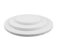 DOITOOL 3pcs Round Canvas Board Cotton Stretched Canvas Frame White Solid Wood Frame Fine Texture for Artists, Indoor Studios DIY Projects