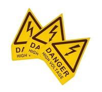DOITOOL 3pcs Safety Warning Signs Electric Panel Labels Voltage Safety Warning Sticker Caution Sign Electric Labels Shock Sticker Pvc Self-adhesive Yellow