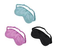DOITOOL 3pcs Satin Silk Sleeping Eye Mask for Hotel and Home Use with Double Side Design and Elastic Strap to Block The Light and Relaxing Muscles Random Color