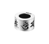 DOITOOL 3pcs Silver DIY Jewelry Making Charms Six Words Pendant Accessories for Necklaces Earrings More Large Unique Rosary Beads for Crafting