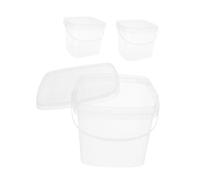 DOITOOL 3pcs Square Food Storage Containers with Lids and Handle, Portable Design, Made of Sturdy Pp Material, Versatile Use for Outdoor Activities and Picnics, Freezer Safe and Reusable