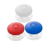 DOITOOL 3pcs Toilet Button Assistant Tools Flush Pressers Decorative Round Toilet Tank Pushers with Easy Installation Blue White Red for Home Bathroom Use