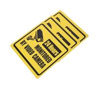 DOITOOL 3pcs Vintage Security Camera Signs Durable Tin Warning Posters for Home Cafe Restaurant Decor Flexible Arrangement Sturdy Stylish Frameless Design Monitored Video Sign