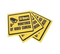 DOITOOL 3pcs Vintage Security Camera Signs Tinplate Wall Hanging Frameless Warning Posters for Outdoor Home Business Cafe Decor Retro Video Surveillance Protection