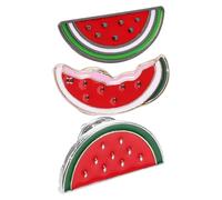 DOITOOL 3pcs Watermelon Shape Cartoon Brooch Pin Zinc Alloy Eye-catching Easy to Clip and Take off Red Cute Dress Clips for Women Parties and Daily Use