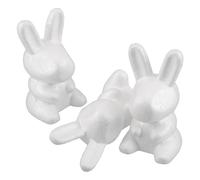 DOITOOL 3pcs White Craft Foam Bunny Shapes for DIY Painting and Decorating Lightweight Rabbit Models for Easter Wedding Party School Projects Valentines Christmas Birthday and Floral