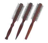DOITOOL 3pcs Wood round Hair Brushes with Nylon Bristles for Women, Curl Definition and Smoothing, Volumizing Hair Tool for Daily Styling and Blow Drying