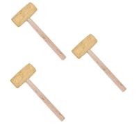 DOITOOL 3pcs Wooden Mallet for Woodworking Leathercraft Carpentry Tool Sturdy Construction Comfortable Grip Versatile for Crafts Home Projects Compact for Easy Storage