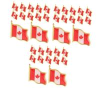 DOITOOL 3sets 25pcs Canada Flag Brooches Patriotic Badge for Men Women Decorative Lapel Pins for Outfits Events Easy to Use Canada Flag Pin 25pcs*3