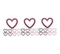 DOITOOL 3sets 8pcs Flocking Heart Charms for Jewelry Making DIY Pendant Supplies Safe and Reusable Charms for Unique and 8pcs*3
