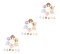 DOITOOL 3sets Cat Paw Dog Paw Charms for DIY Jewelry Making Resin Pendants for Necklace Keychain Bracelet Easy to Attach with Hanging Hoop Present for Craft Lovers 18pcs*3
