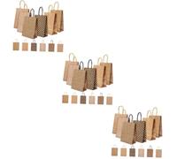 DOITOOL 3sets Kraft Paper Bags Stylish Brown Paper Bags for Parties Shopping and Travel Multi Occasion Use Reusable and Lightweight Suitable for Various Items 12pcs*3