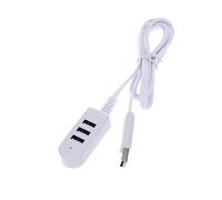 DOITOOL 3usb Multi-function Hub 3a Charger White 1.2m Extension Cable Compact Portable for Mobile Phone Offline Charging